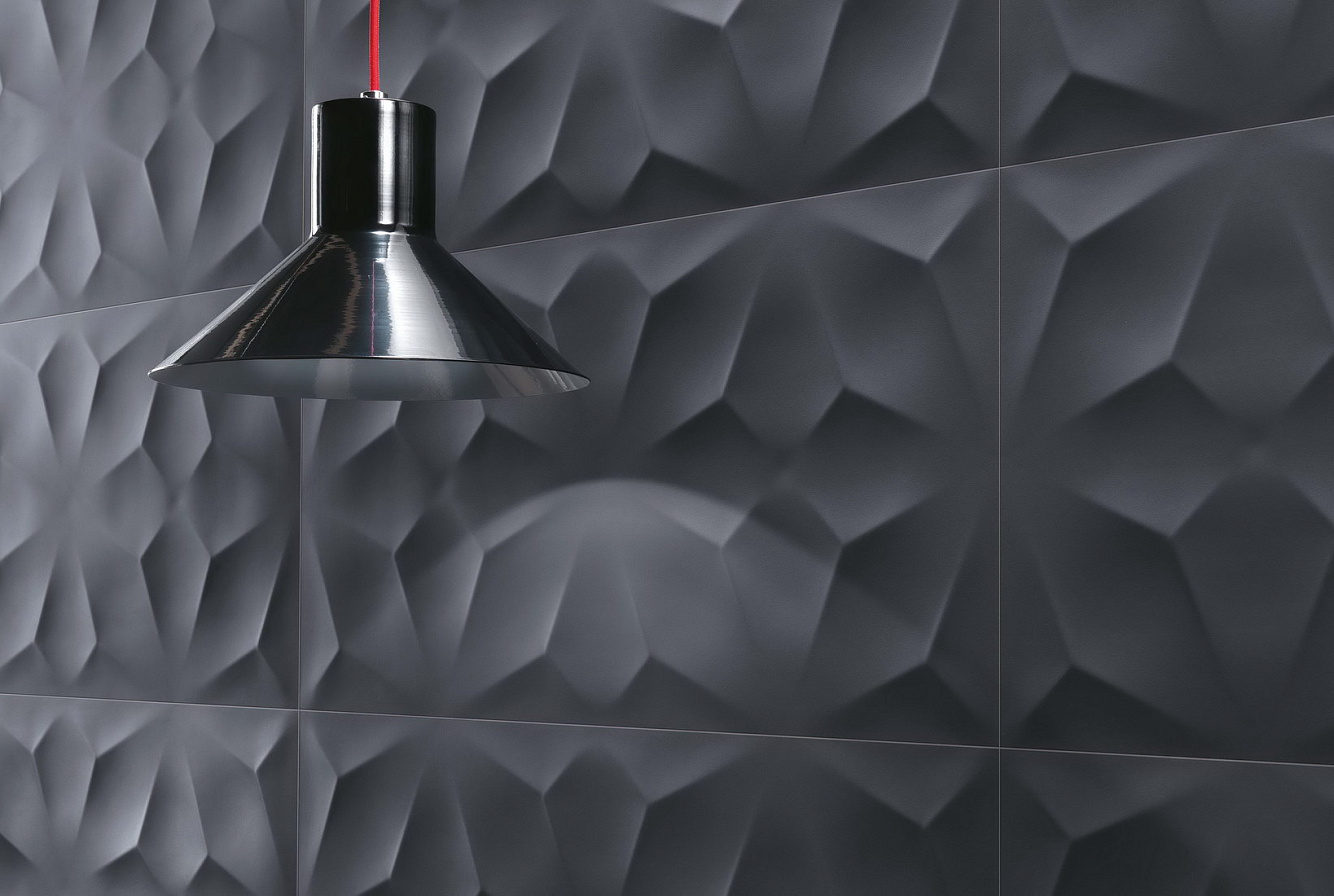Эффектная черная плитка 3D WALL DESIGN NIGHT MATT